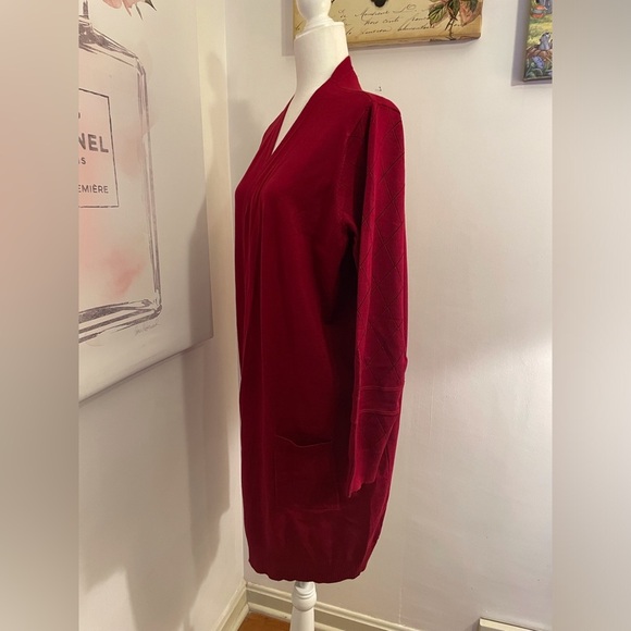Grace Karin Long Cardigan Size 2XL Red - Picture 5 of 13